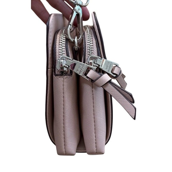STEVE MADDEN Blannis Crossbody Purse Blush Pink Silver Logo Hardware Pockets - Picture 5 of 13